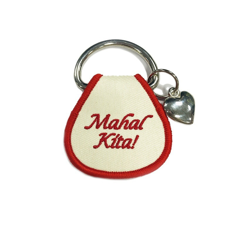 Custom Irregular-shaped Cute Embroidered Fabric Keychain 2