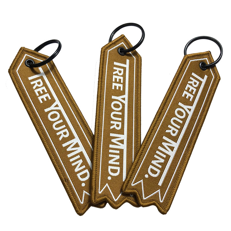 Customized Colorful Woven Fabric Keychains (6)