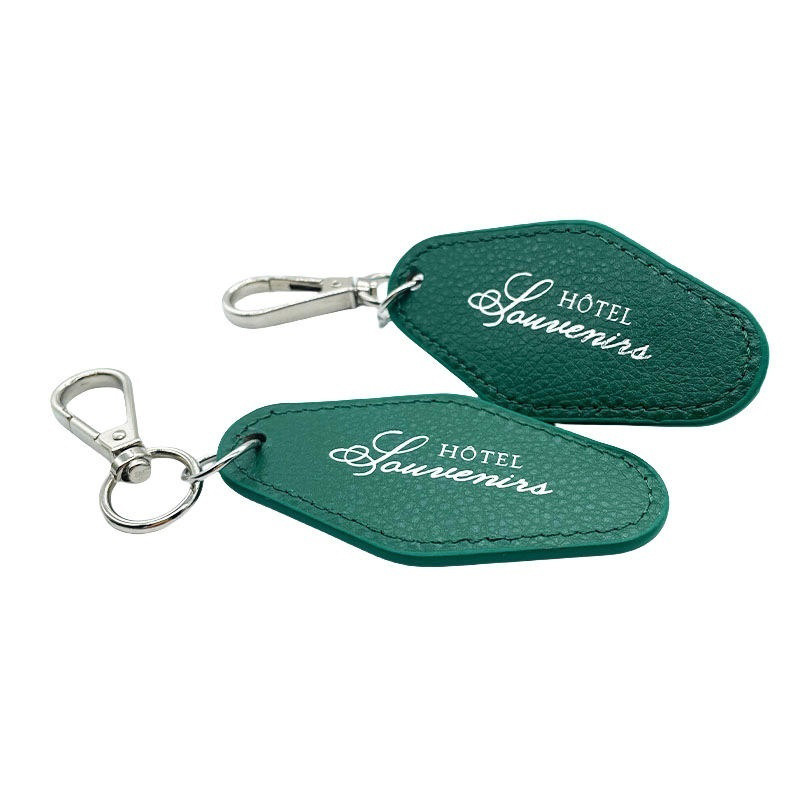 Customized Logo PU Leather Motel Keychain (1)