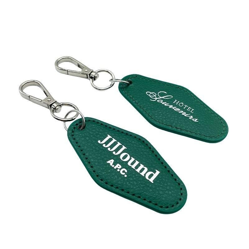 Customized Logo PU Leather Motel Keychain (4)