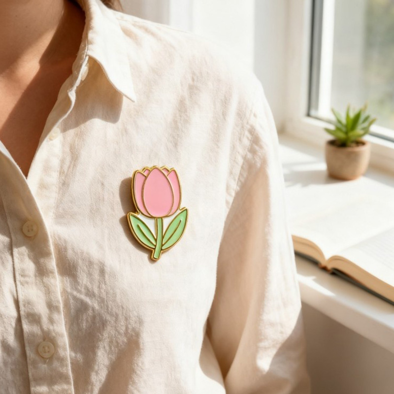 Hard Enamel Badge Tulip Figure 007 YWTY 4