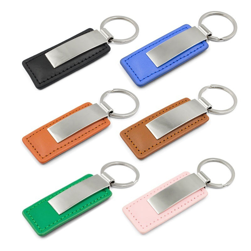 Laser or Printed PU Leather Keychains (2)
