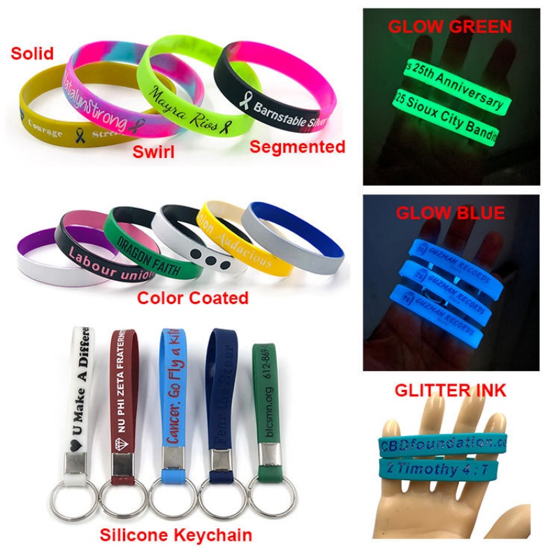A02-Low MOQ Customized Silicone Wristbands With Mixed Colors (1)