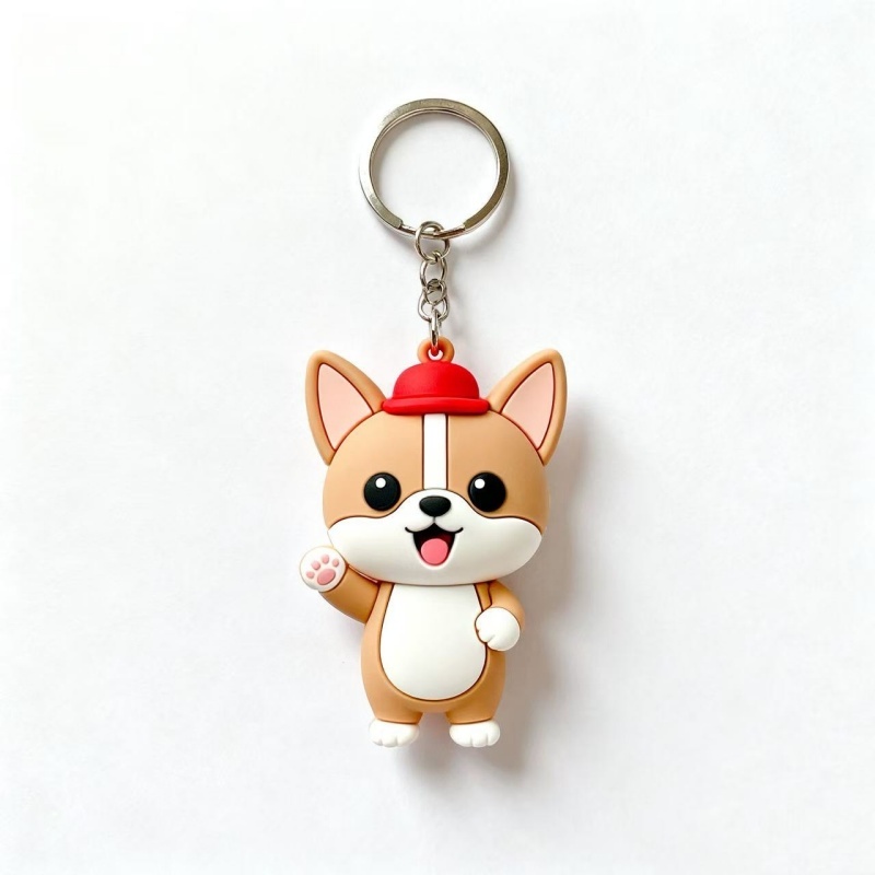 3D Fun Puppy PVC Keychain (1)