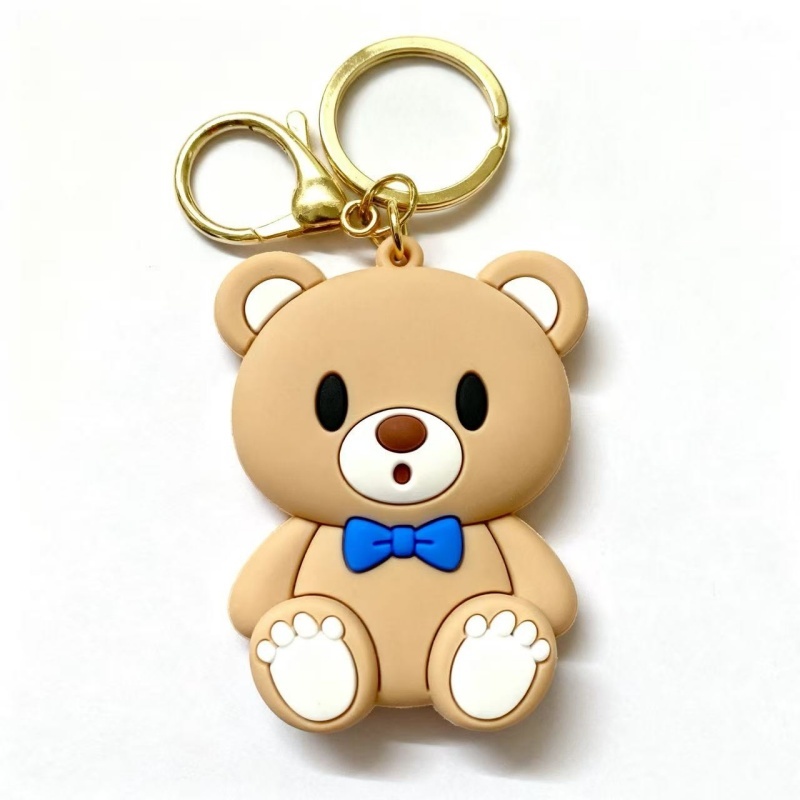 Cuddly 3D Bear PVC Keychain (1)