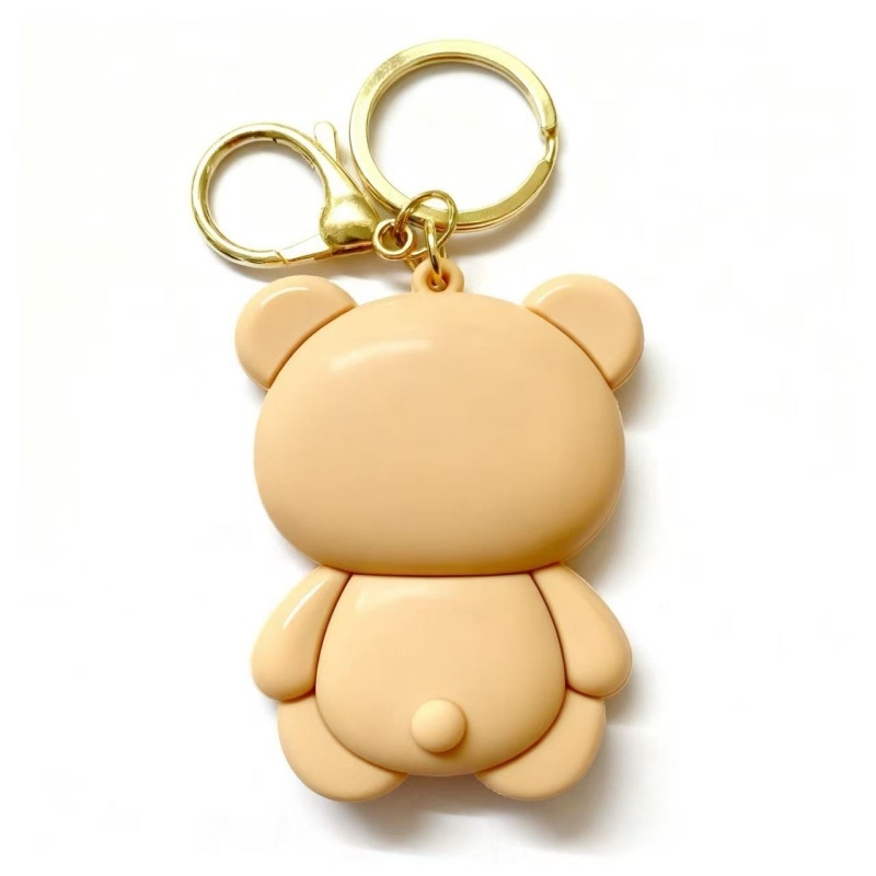 Cuddly 3D Bear PVC Keychain (2)
