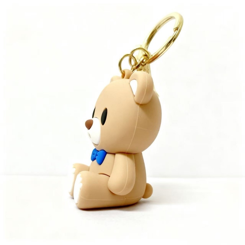 Cuddly 3D Bear PVC Keychain (3)