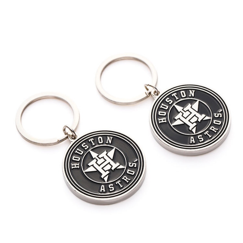 Custom Enamel Metal Round Keychain, Sports Team Style Collectible Key Ring, Bulk Custom Promotional Gift for Fans & Events (4)