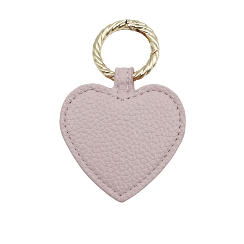 Custom Heart-Shaped Pebbled PU Leather Keychain, Luxury Fashion Charm Keyring, Ideal Valentine's & Holiday Gift (1)