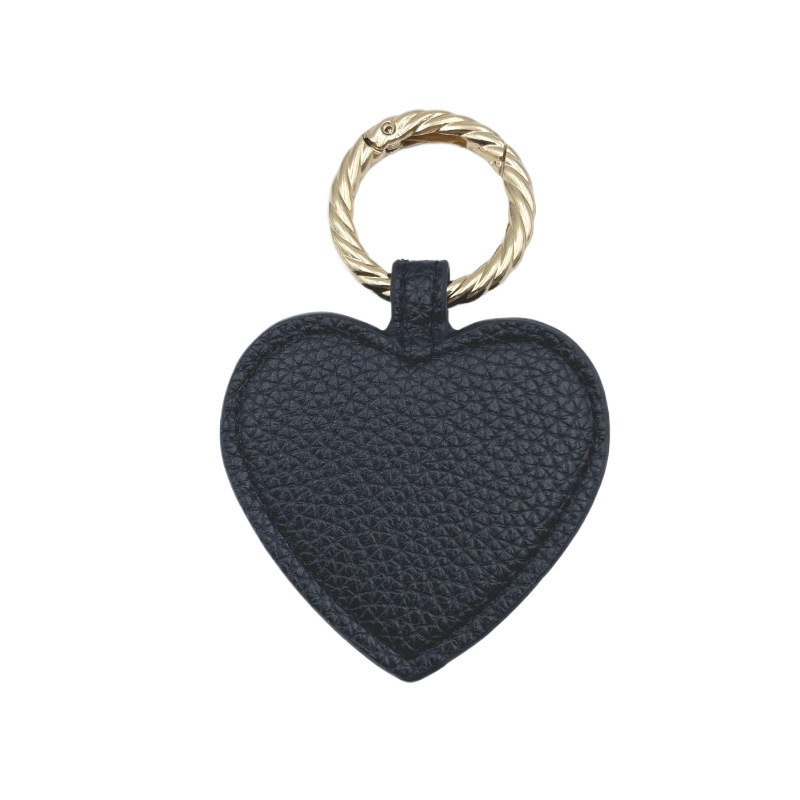 Custom Heart-Shaped Pebbled PU Leather Keychain, Luxury Fashion Charm Keyring, Ideal Valentine's & Holiday Gift (3)