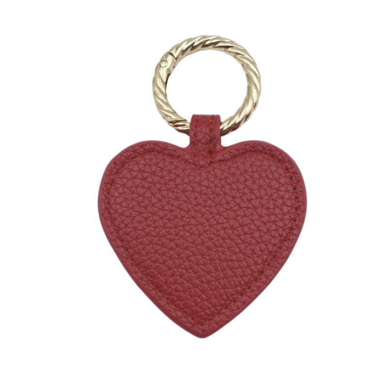 Custom Heart-Shaped Pebbled PU Leather Keychain, Luxury Fashion Charm Keyring, Ideal Valentine's & Holiday Gift (4)