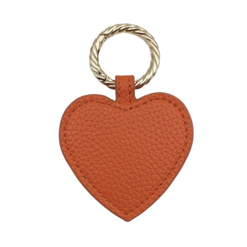 Custom Heart-Shaped Pebbled PU Leather Keychain, Luxury Fashion Charm Keyring, Ideal Valentine's & Holiday Gift (5)
