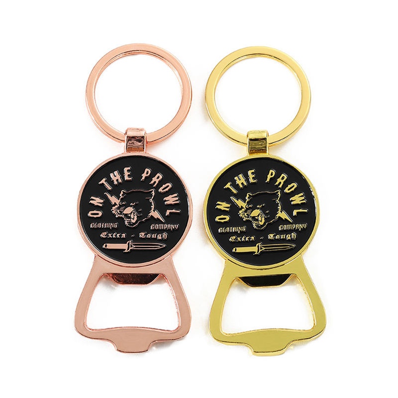 Custom Logo Personalized Metal Bottle Opener Keychain, Retro Panther Design Enamel Keyring, Ideal Promotional Gift for Bars & Holiday Events (2)