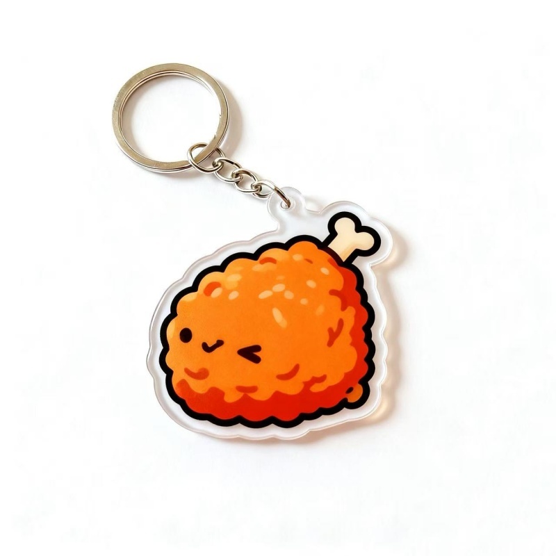 Custom Novelty & Cute Hamburger & Fries Acrylic Keychains (2)