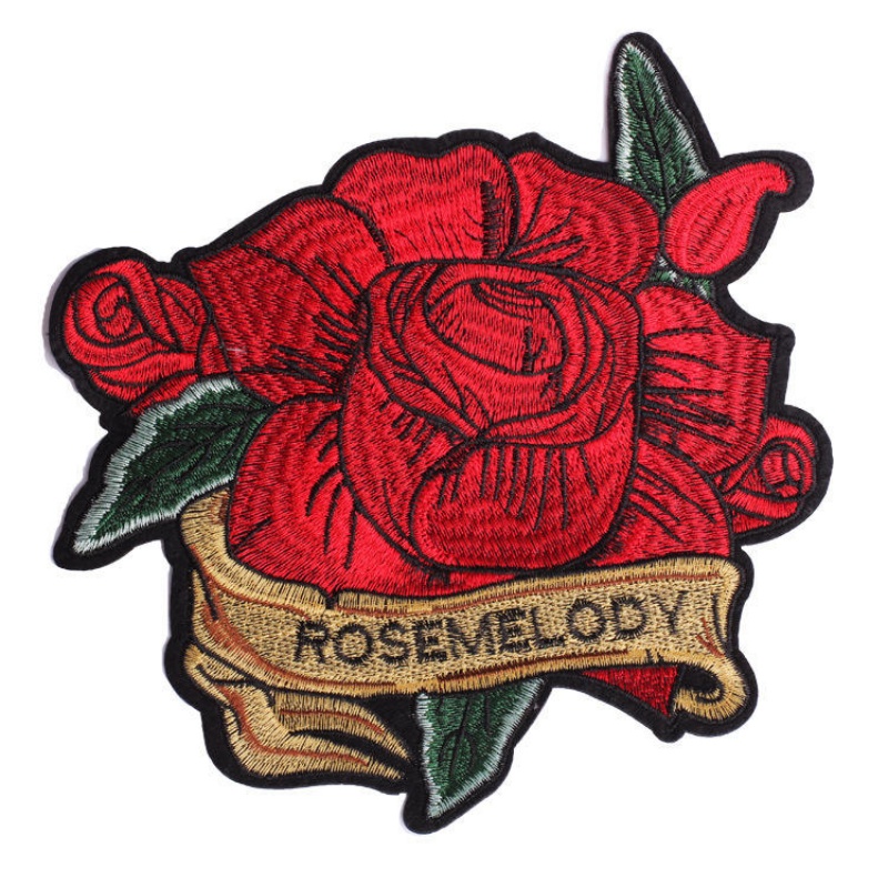 Custom Personalized Embroidered Patches, Tiger Rose Skull Creative Embroidery Trendy Patch, Custom Decorative Accessories for Bags, Jeans & Jackets (4)