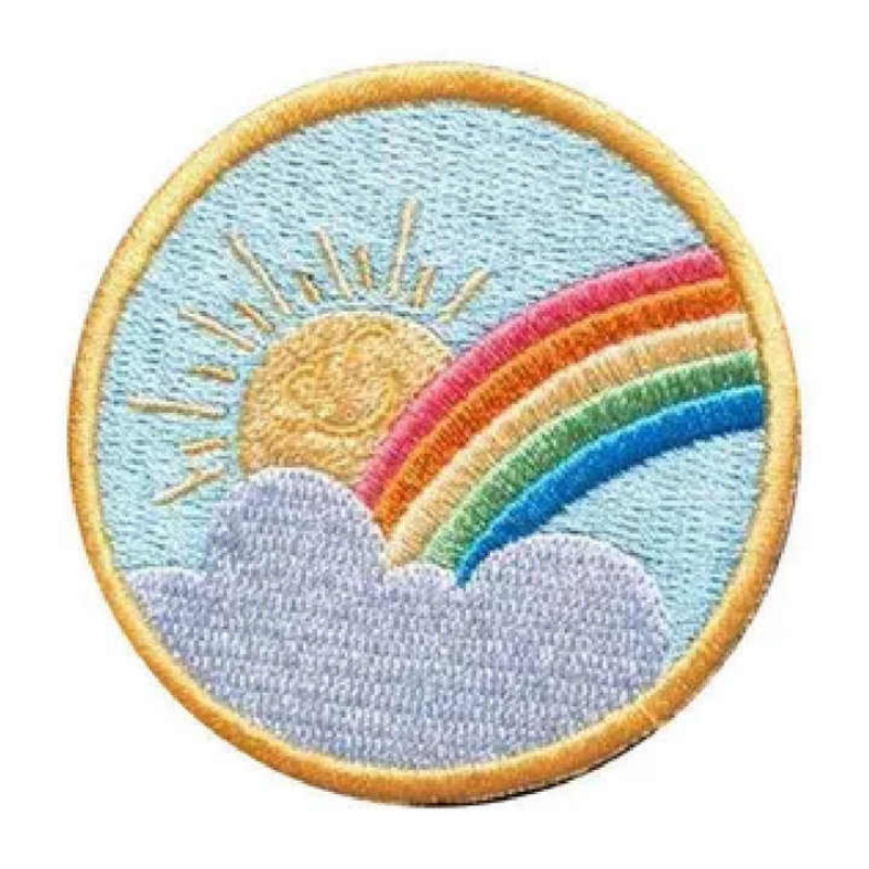 Custom Round Embroidered Patches, Nature & Space Themed Creative Fashionable Popular Embroidered Appliqués (3)