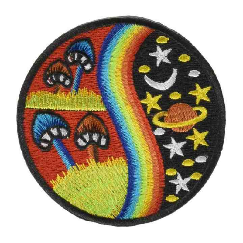Custom Round Embroidered Patches, Nature & Space Themed Creative Fashionable Popular Embroidered Appliqués (5)