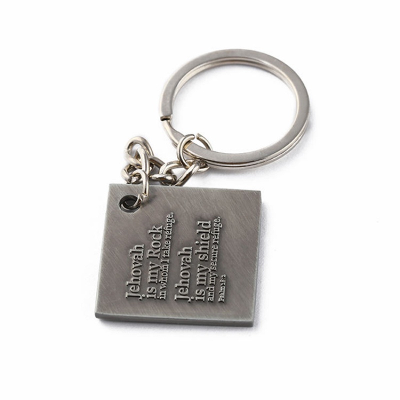 Custom Square Metal Keychain, Engraved Enamel Heart Key Ring, Personalized Souvenir Gift for Events & Conventions (2)