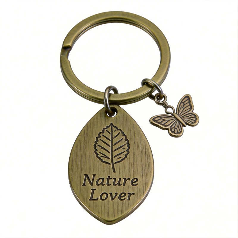 Custom Vintage Engraved Metal Keychain, Personalized Travel Souvenir & Promotional Gift Key Ring (1)