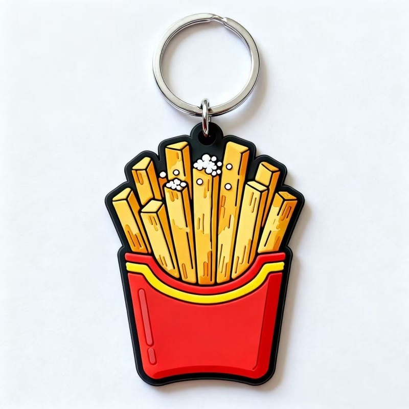 Cute Burger Fries Designed PVC Keychain (2)