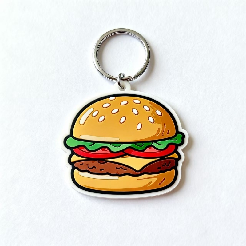 Cute Burger Fries Designed PVC Keychain (3)