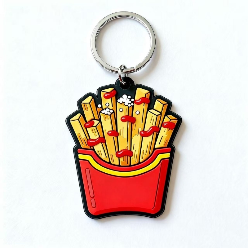 Cute Burger Fries Designed PVC Keychain (6)