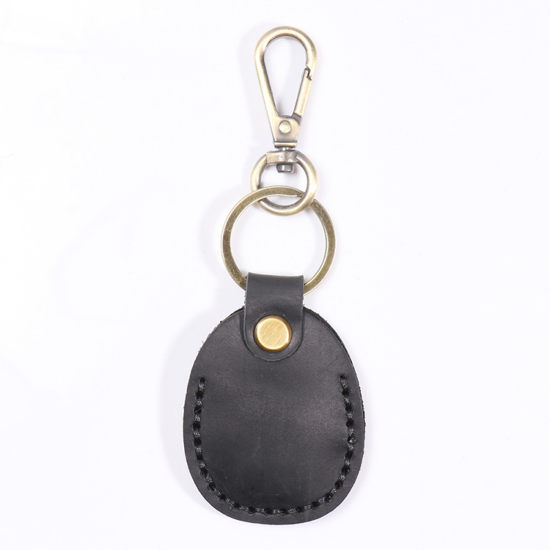 Light Custom Hand-Stitched Genuine Leather Keychain Retro Crazy Horse Leather Access Card Holder Design, Premium Personalized Key Charm (5)
