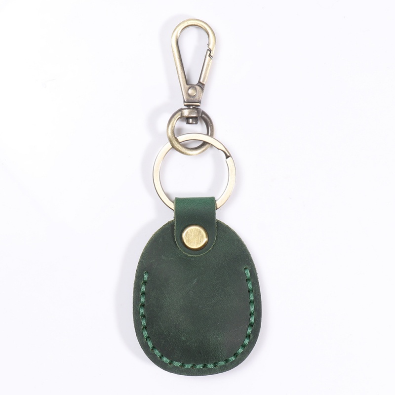 Light Custom Hand-Stitched Genuine Leather Keychain Retro Crazy Horse Leather Access Card Holder Design, Premium Personalized Key Charm (8)