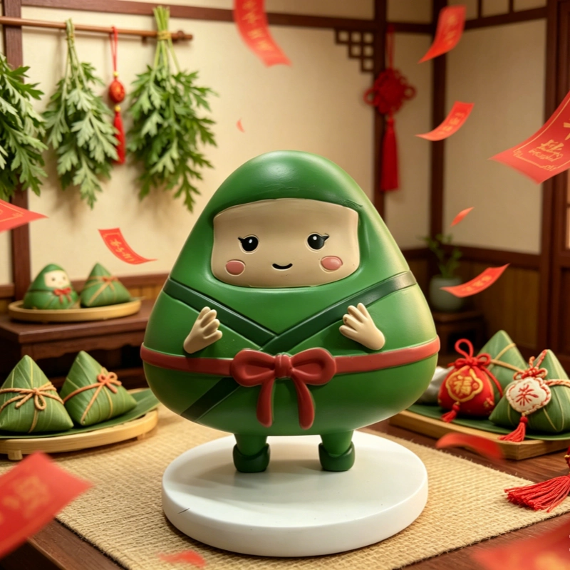 Original Cute Zongzi Character PVC Decor Figure