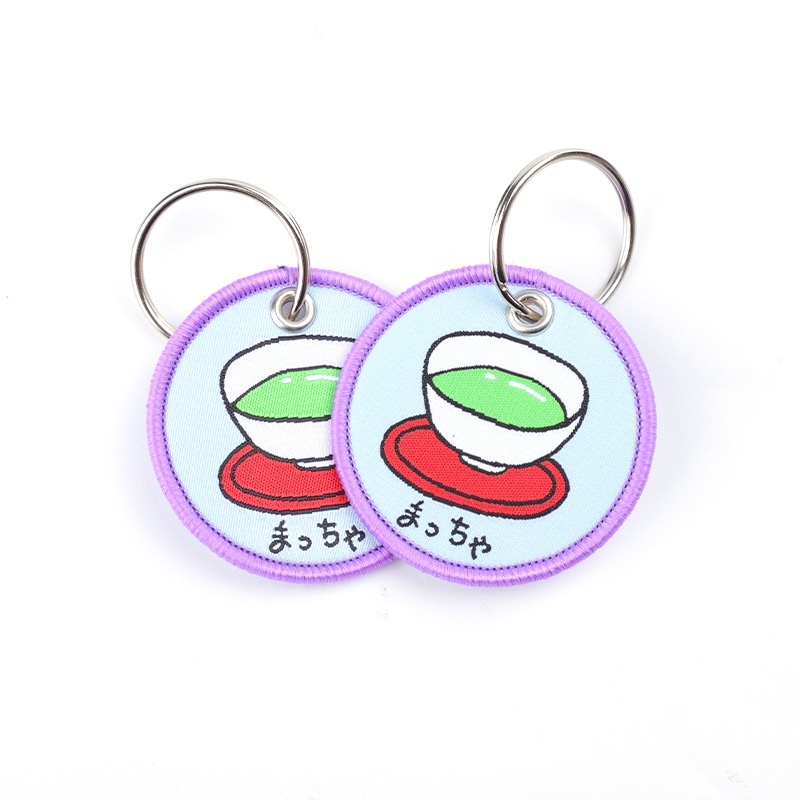 Personalized Custom Irregular Fashion Eye-Catching High-Quality Eco-Friendly Reusable Bright Color Woven Keychain (1)