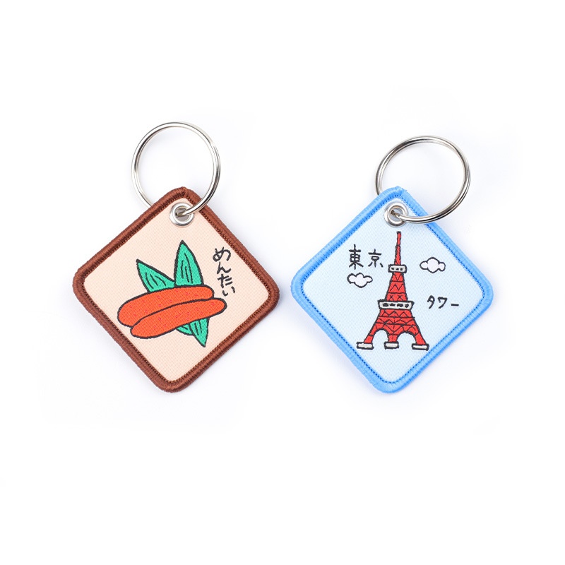 Personalized Custom Irregular Fashion Eye-Catching High-Quality Eco-Friendly Reusable Bright Color Woven Keychain (2)