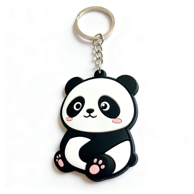 Promotional Gift Panda-designed PVC keychain (3)