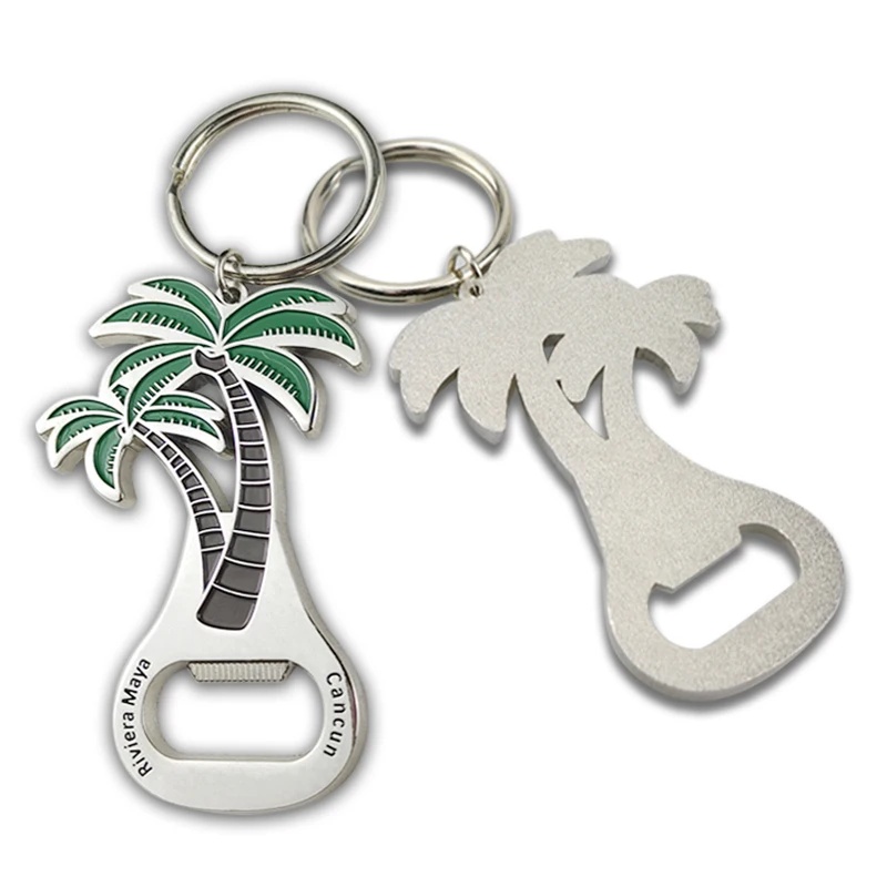 Trendy Custom-Designed Double-Sided Metal Bottle Opener Keychain Retro Distressed Enamel Finish, Premium Souvenir Keychain for Travel Destinations & City Themes (4)
